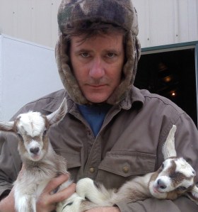 Barry with Goats